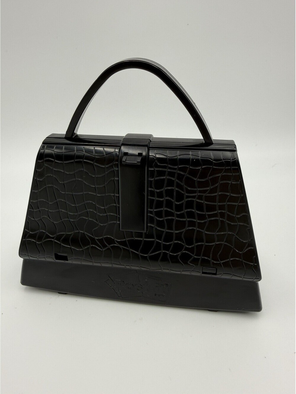 Post-it Black Embossed Croc Pattern Plastic Desktop Organizer Case with Handle